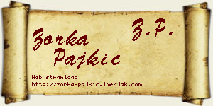 Zorka Pajkić vizit kartica